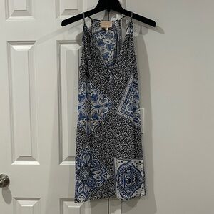 Skies Are Blue Floral Print Sleeveless Midi Dress